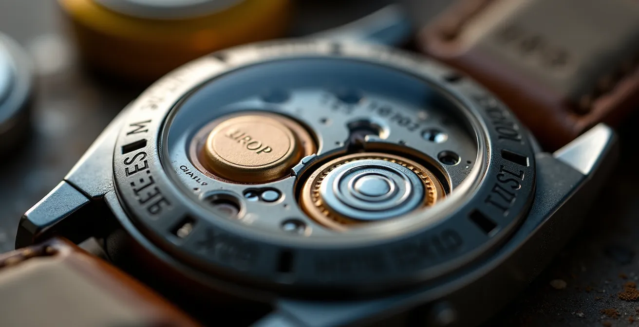 Comparaison visuelle entre une pile bouton et une batterie lithium-ion pour montres