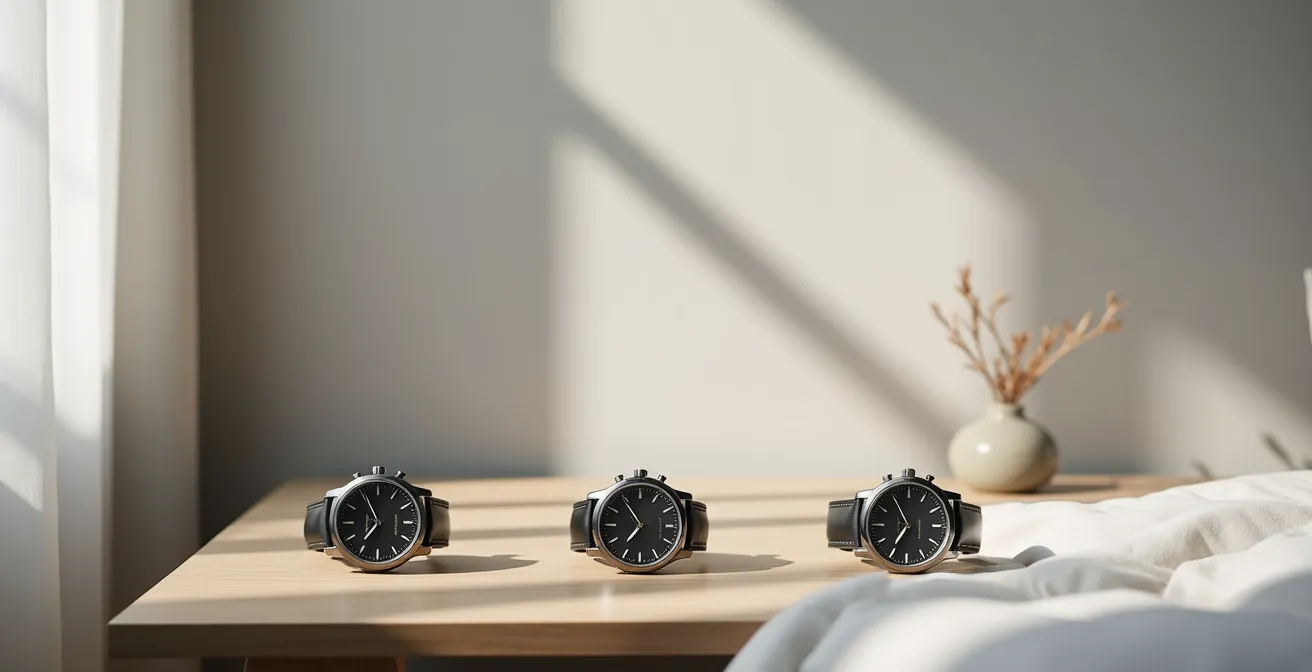 Différentes positions de repos d'une montre automatique pour optimiser sa précision