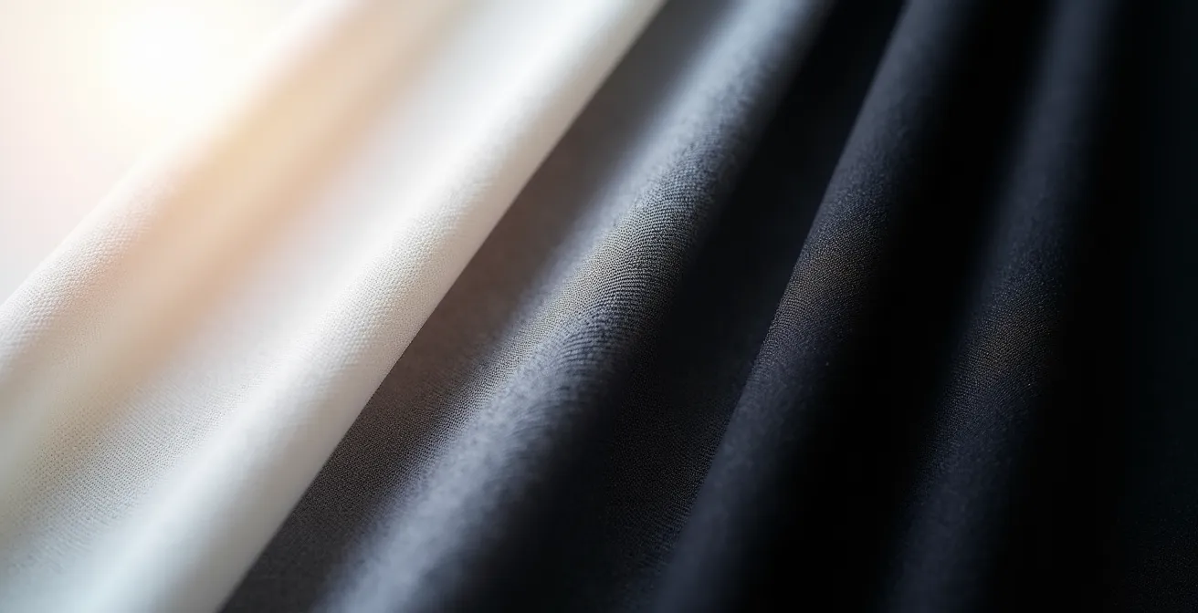 Comparaison visuelle de différents tissus sous lumière UV